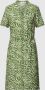 OBJECT jurk OBJSELINE met all over print en ceintuur groen ecru - Thumbnail 3