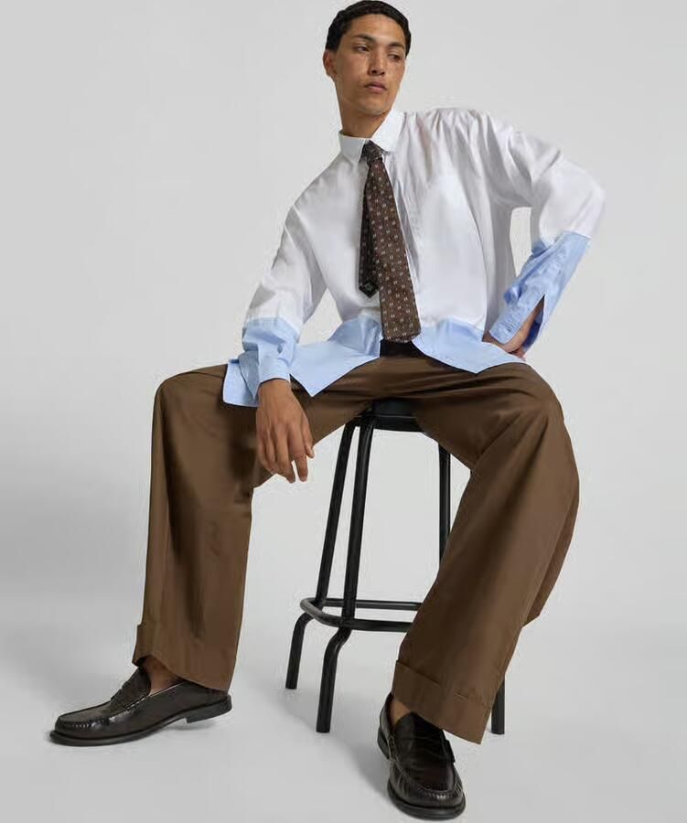 Officine Générale Loose fit stoffen broek met stolpplooien