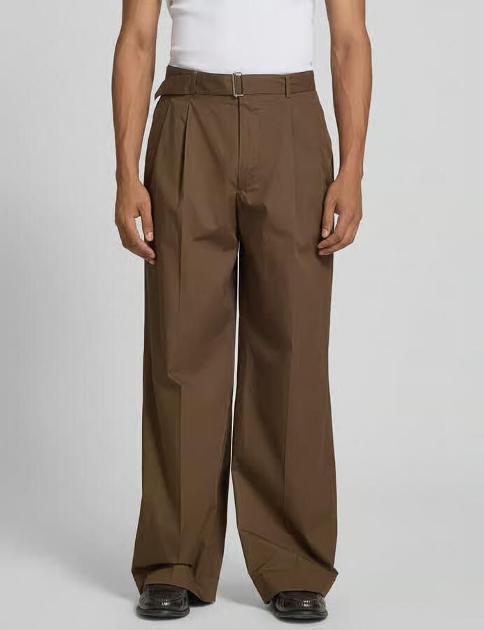 Officine Générale Loose fit stoffen broek met stolpplooien - Foto 3
