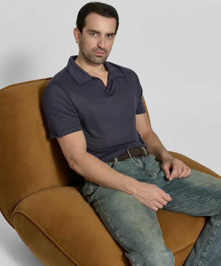 Officine Générale Regular fit Poloshirt van puur linnen