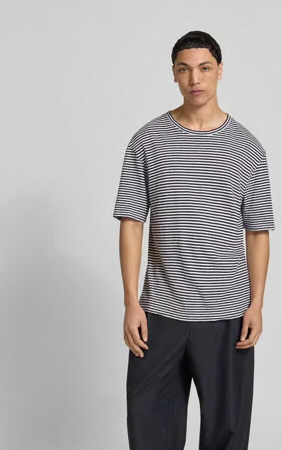 Officine Générale Regular fit t-shirt van linnenmix - Foto 3