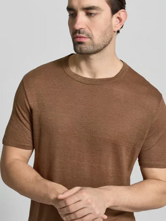 Officine Générale Regular fit T-shirt van puur linnen