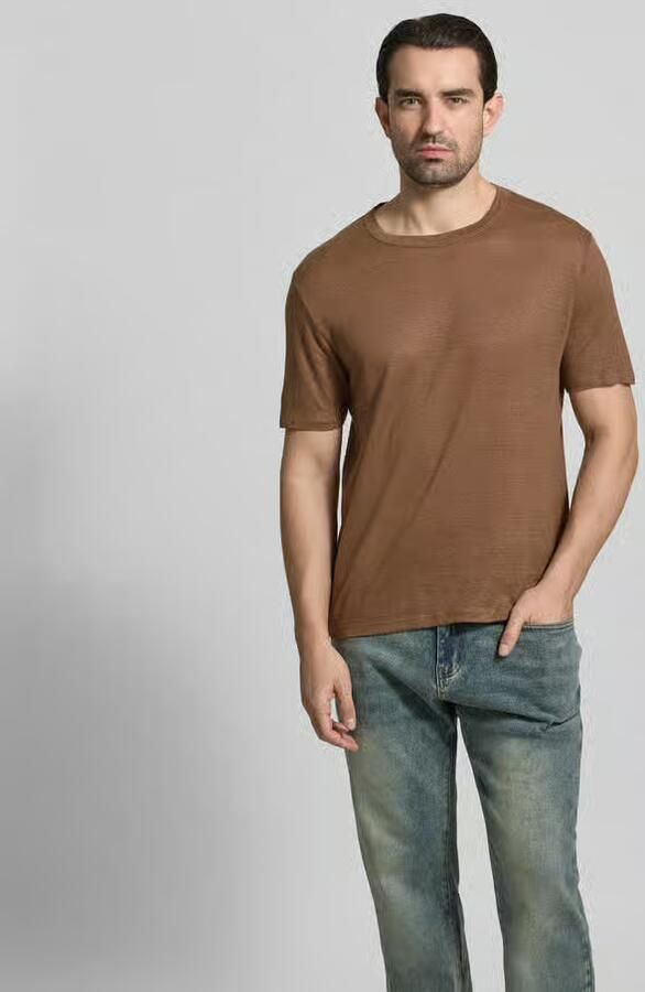 Officine Générale Regular fit T-shirt van puur linnen - Foto 3