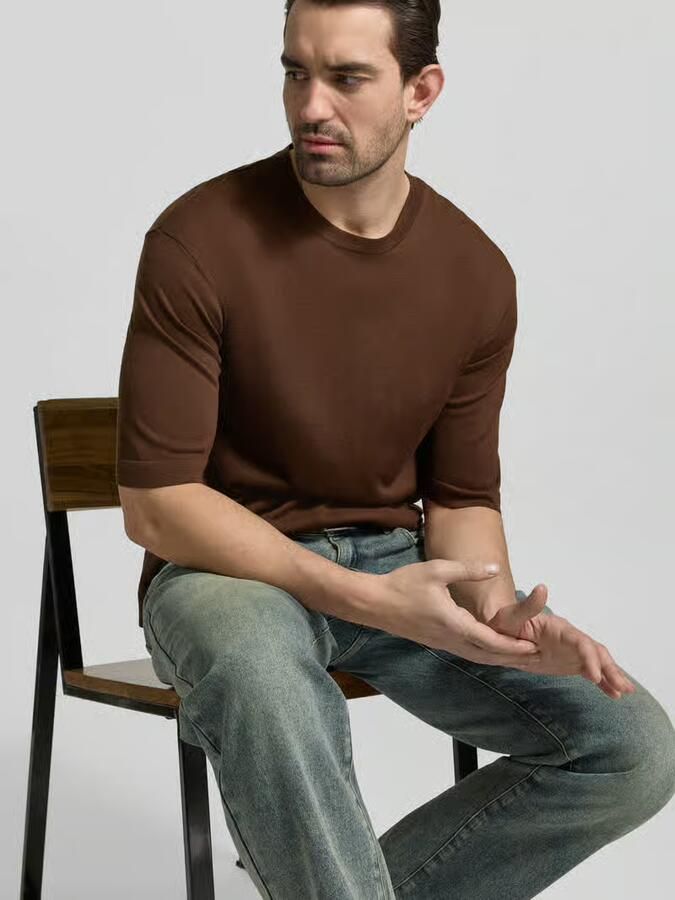 Officine Générale Relaxed Fit T-shirt van lyocell-wolmix