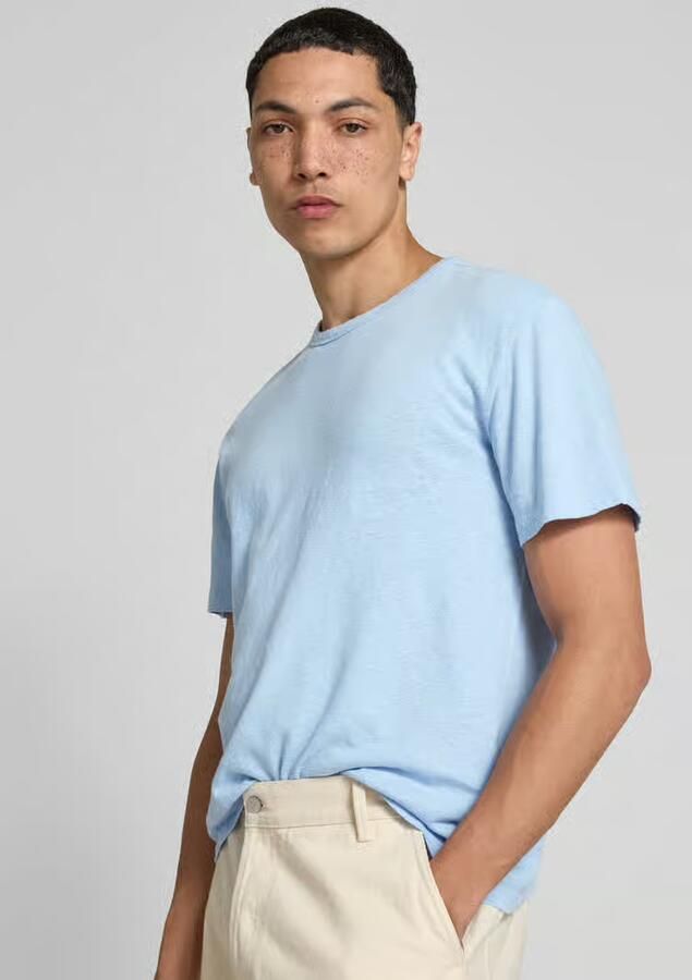 Officine Générale T-shirt met geribde ronde hals