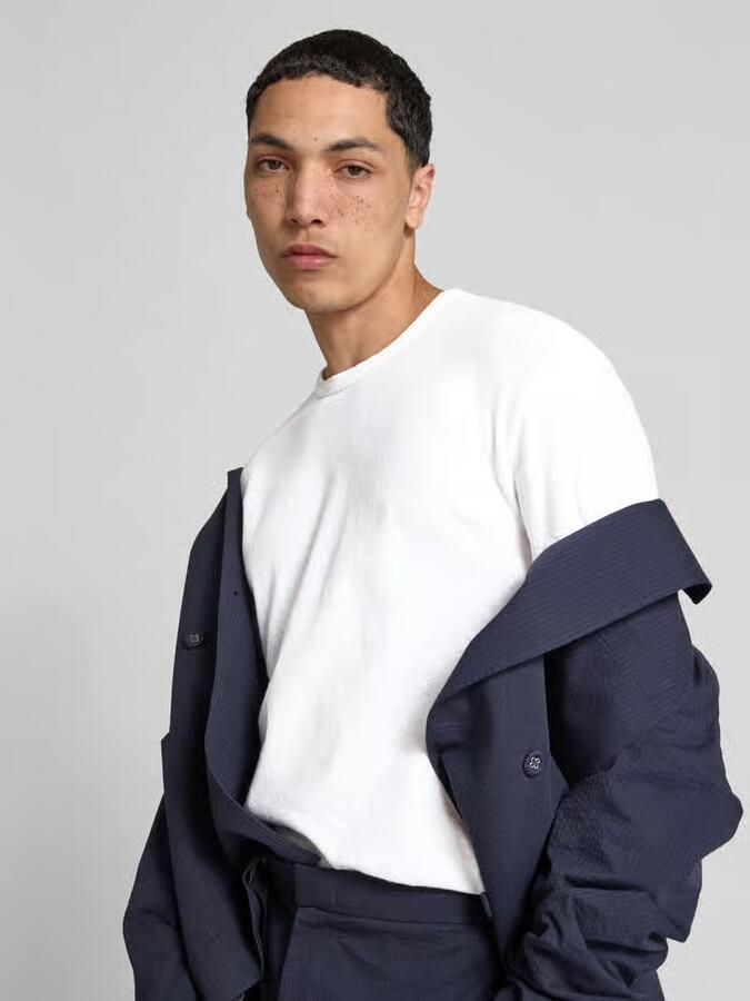 Officine Générale T-shirt met geribde ronde hals