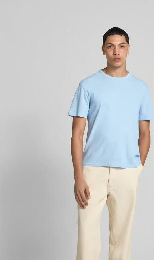 Officine Générale T-shirt met geribde ronde hals - Foto 3