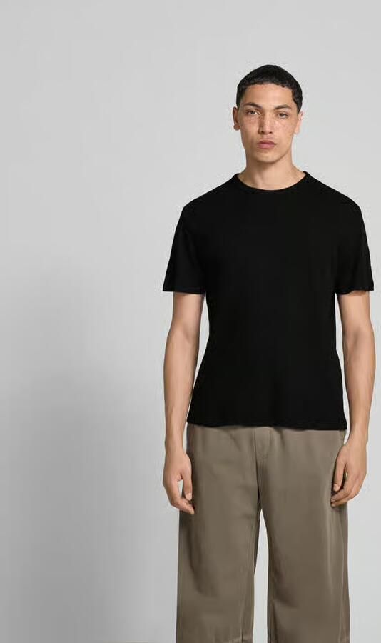 Officine Générale T-shirt met geribde ronde hals - Foto 3