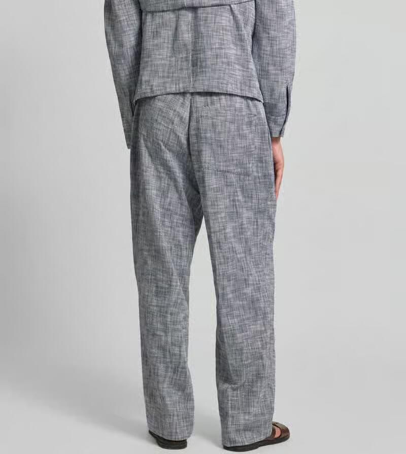 Officine Générale wide fit stoffen broek met persplooien - Foto 3