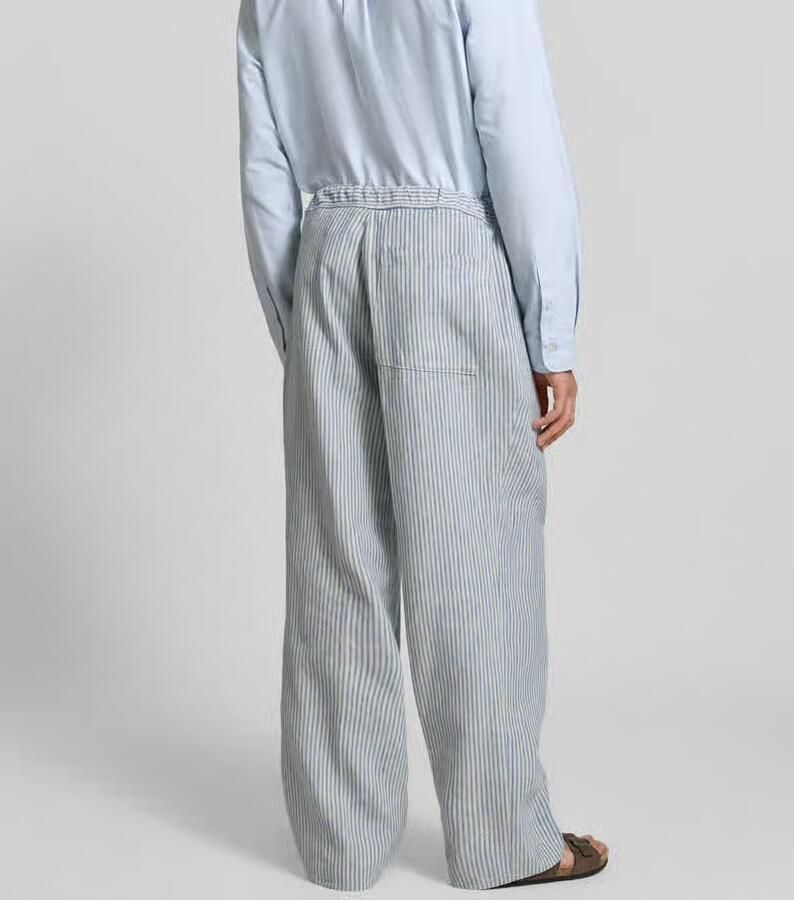 Officine Générale wide fit stoffen broek van linnenmix - Foto 3