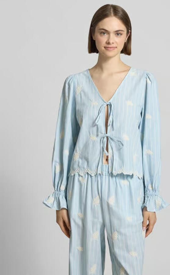 OH APRIL Blouse met vetersluiting model 'Ninon' - Foto 3