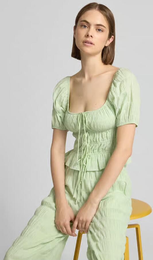 OH APRIL Blousetop met vetersluiting model 'Noemi'