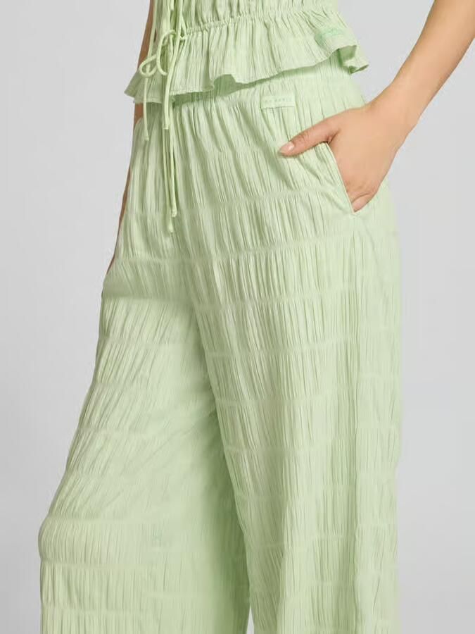OH APRIL Broek met structuurpatroon en elastische band model 'Floris'