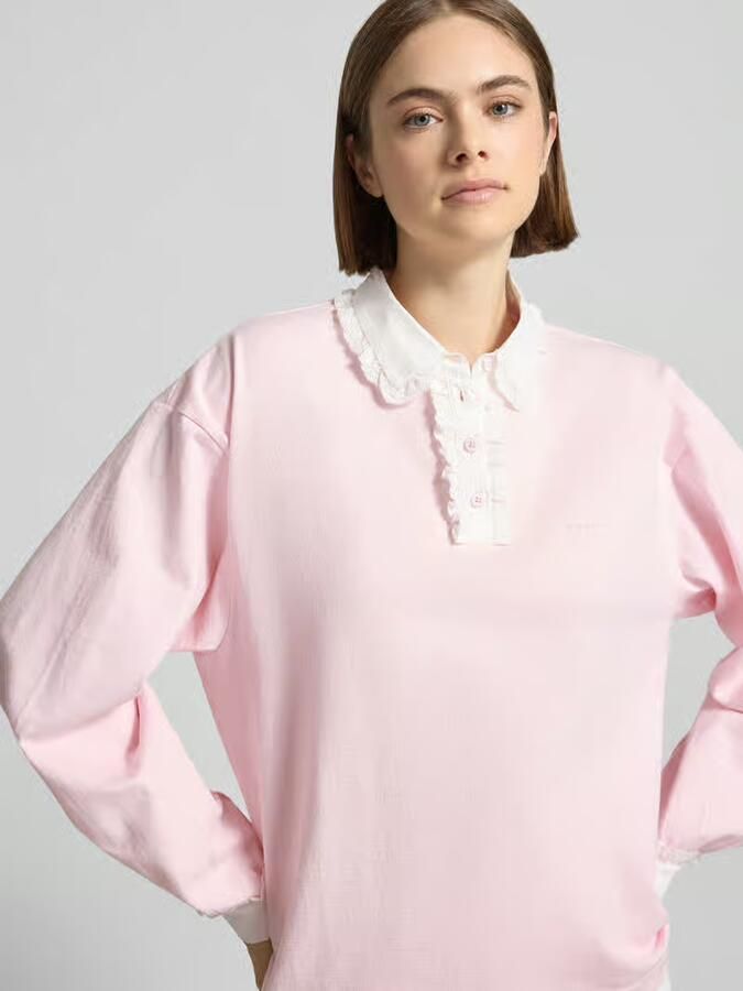 OH APRIL Oversized poloshirt met contrastgarnering model 'Jolina'