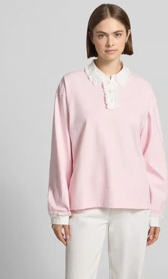 OH APRIL Oversized poloshirt met contrastgarnering model 'Jolina' - Foto 3