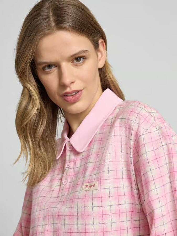 OH APRIL Oversized poloshirt met labeldetail model 'Diana'