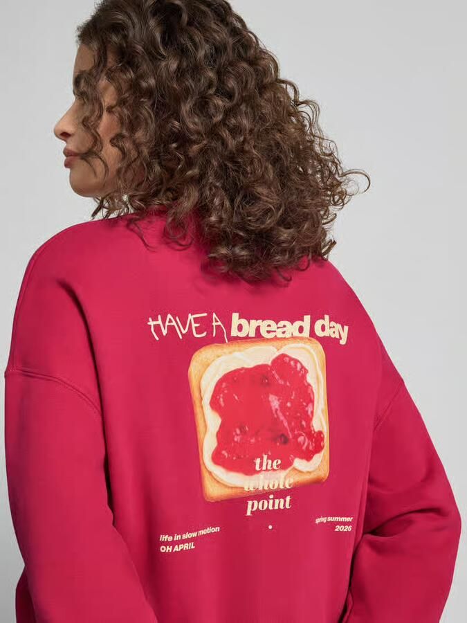 OH APRIL Oversized sweatshirt met logo-stitching model 'Toast'