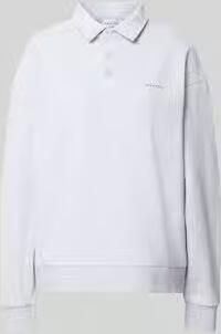 OH APRIL oversized sweatshirt met polokraag en labelprint