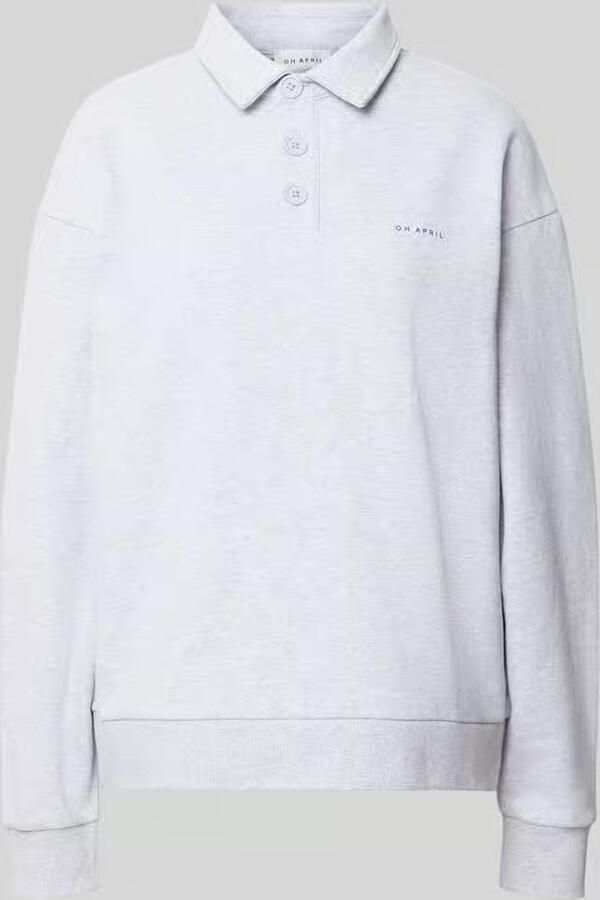OH APRIL oversized sweatshirt met polokraag en labelprint