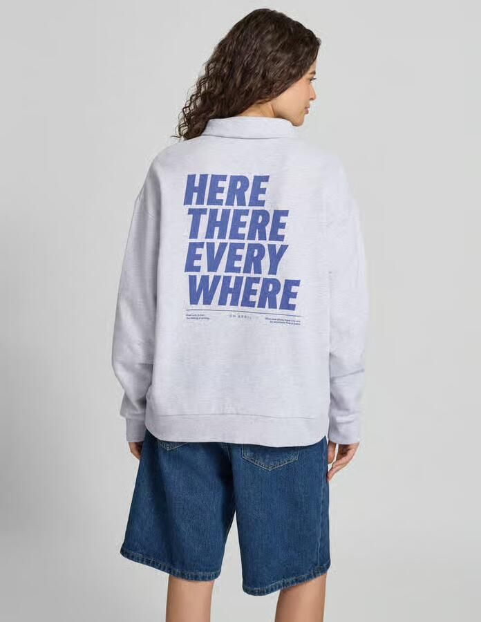 OH APRIL oversized sweatshirt met polokraag en labelprint - Foto 2