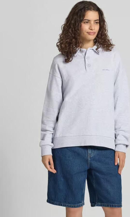 OH APRIL oversized sweatshirt met polokraag en labelprint - Foto 3