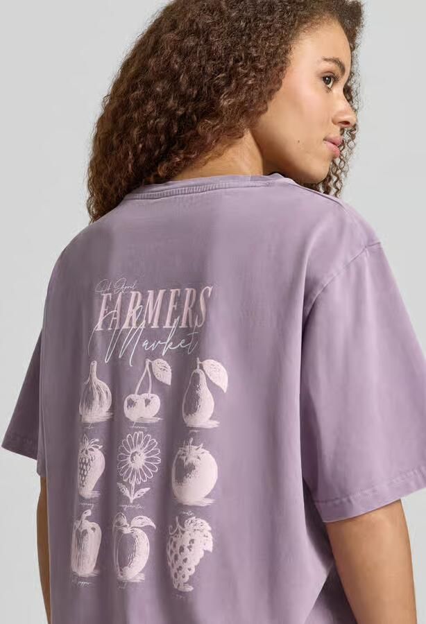 OH APRIL Oversized T-shirt met labelstitching model 'Farmers Market'