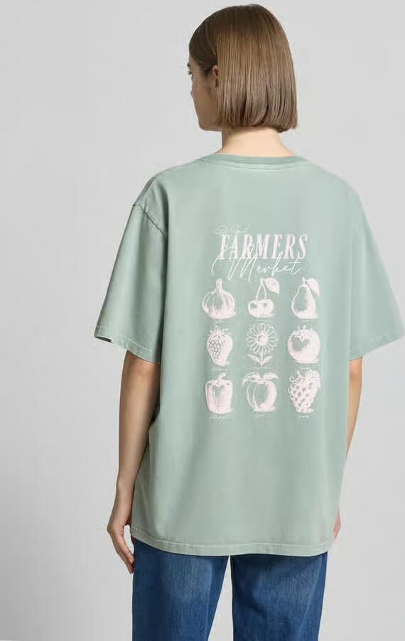 OH APRIL Oversized T-shirt met labelstitching model 'Farmers Market' - Foto 3