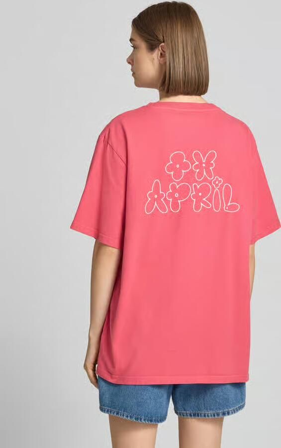 OH APRIL Oversized T-shirt met stitching aan de achterkant model 'Flower' - Foto 3