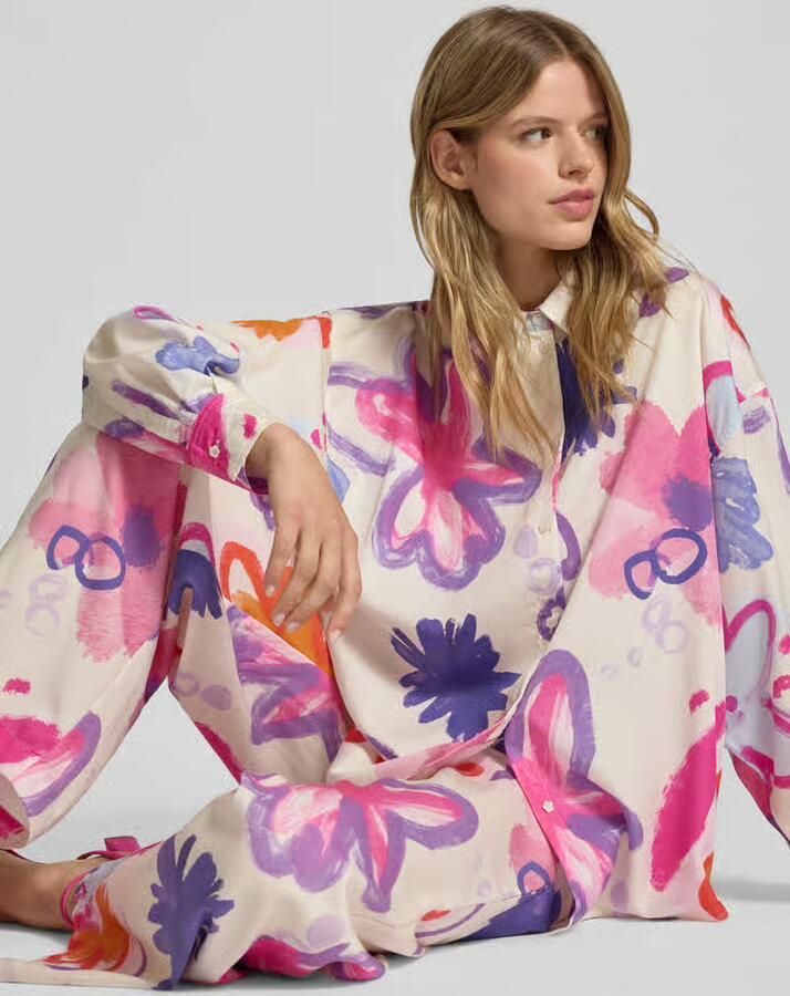 OH APRIL Relaxed fit overhemdblouse van lyocell model 'Melina'