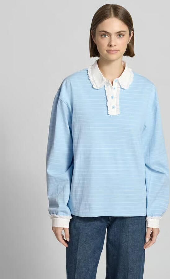 OH APRIL relaxed fit poloshirt met labelstitching model 'Jolina' - Foto 2