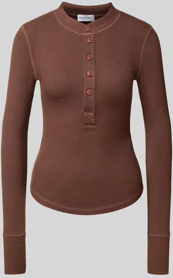 OH APRIL Shirt met lange mouwen met korte knoopsluiting model 'Maris'