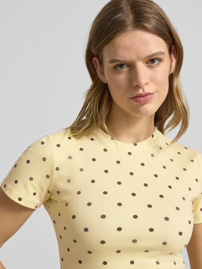 OH APRIL slim fit T-shirt met ronde hals model 'Joy'