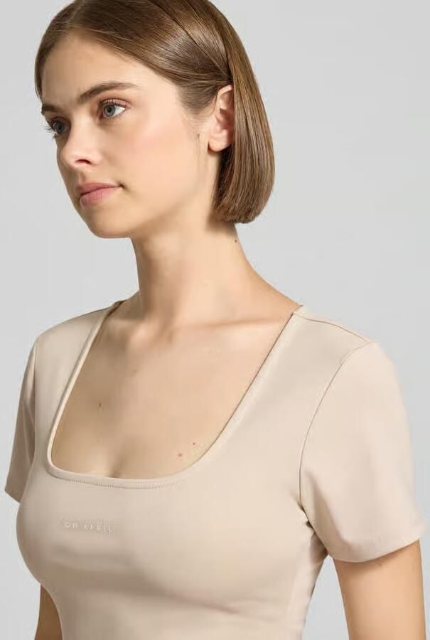 OH APRIL Slim Fit t-shirt met vierkante hals model 'Kalina'