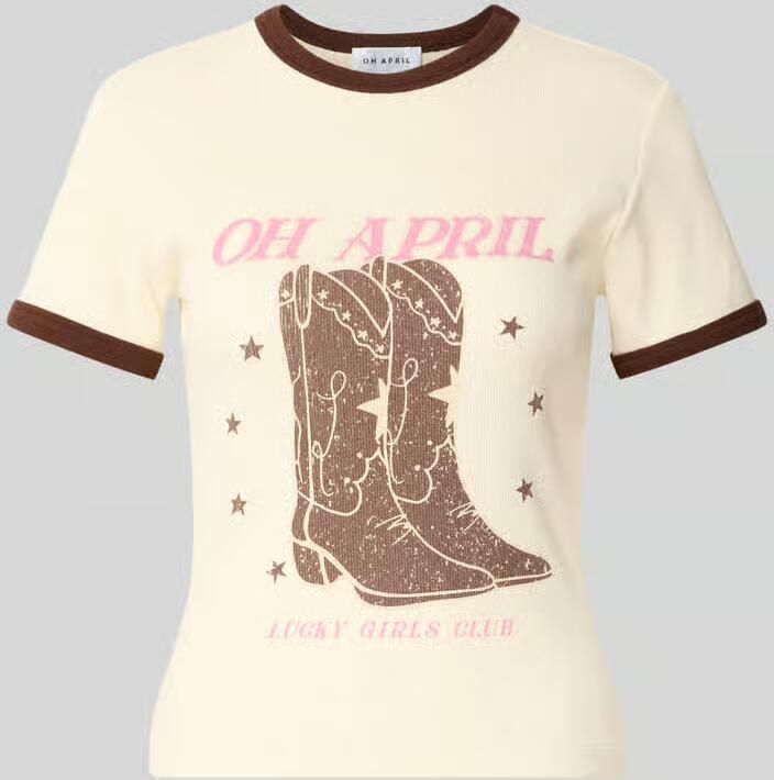 OH APRIL T-shirt met motiefprint model 'Boots'