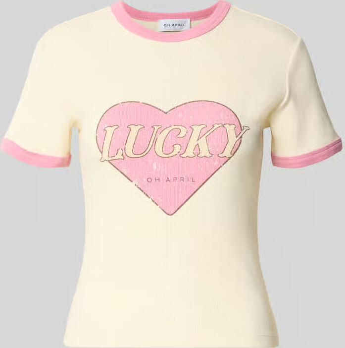 OH APRIL T-shirt met motiefprint model 'Lucky'