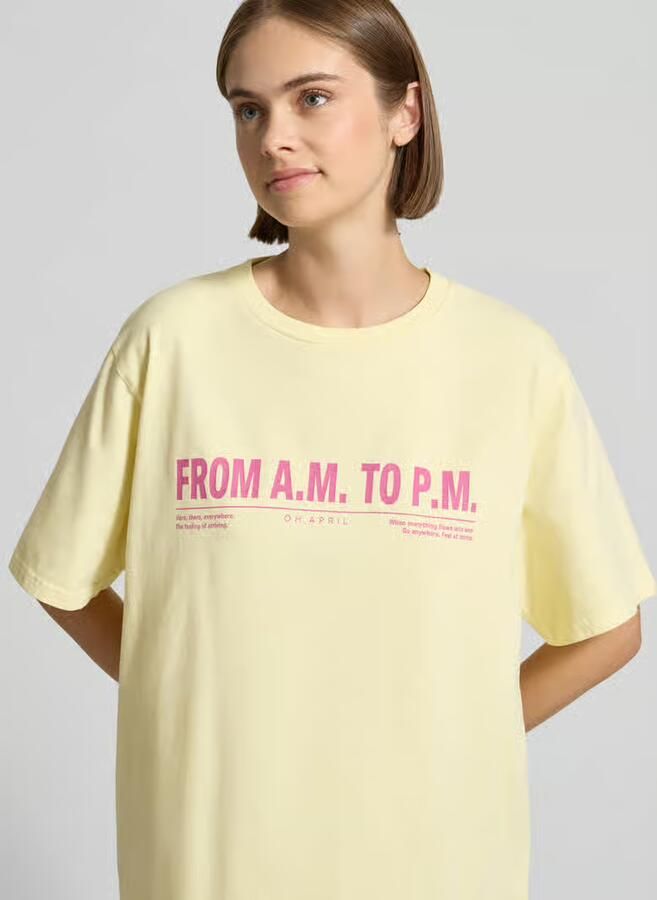 OH APRIL T-shirt met ronde hals model 'AM to PM' - Foto 2