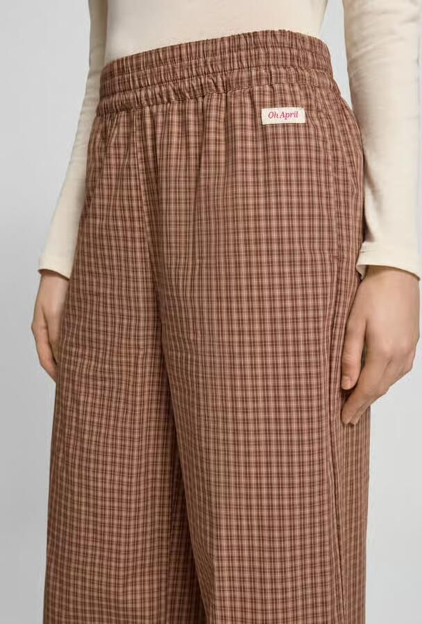 OH APRIL Wide leg broek met label-patch model 'Hazel'