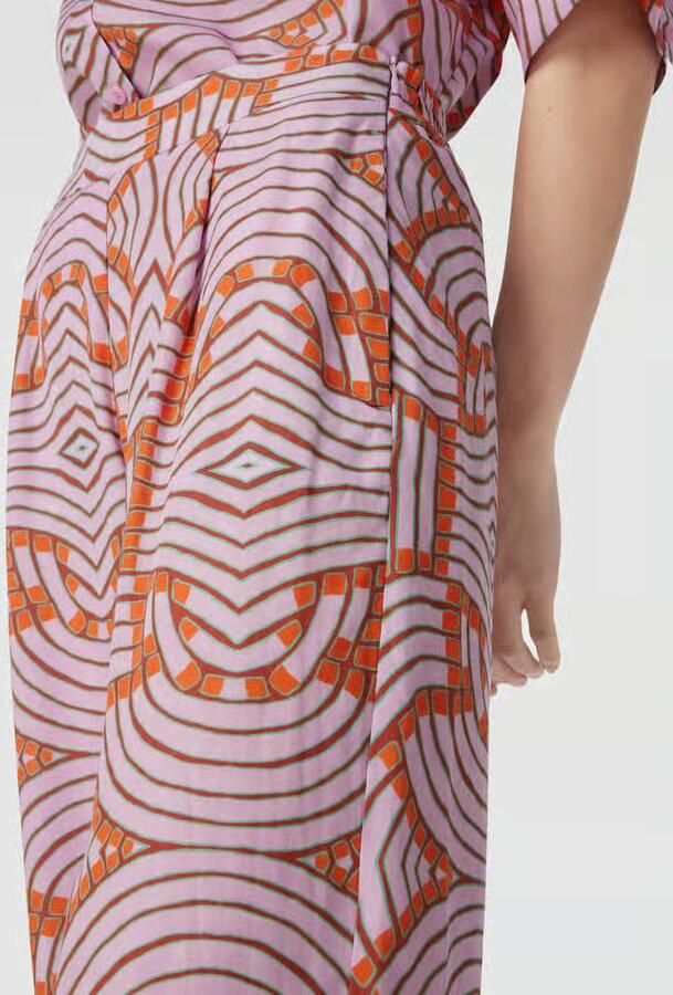 Oilily Wide leg stoffen broek met grafisch motief model 'POLLOCK'