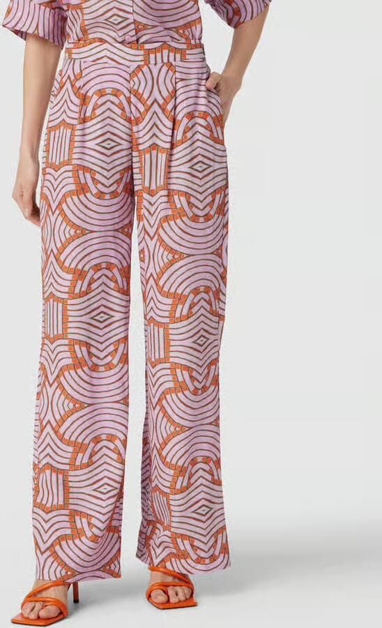 Oilily Wide leg stoffen broek met grafisch motief model 'POLLOCK' - Foto 3