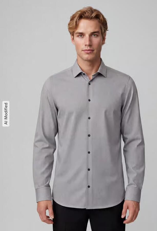 Olymp Overhemd Lange Mouw Overhemd Level 5 24 Seven Taupe - Foto 2