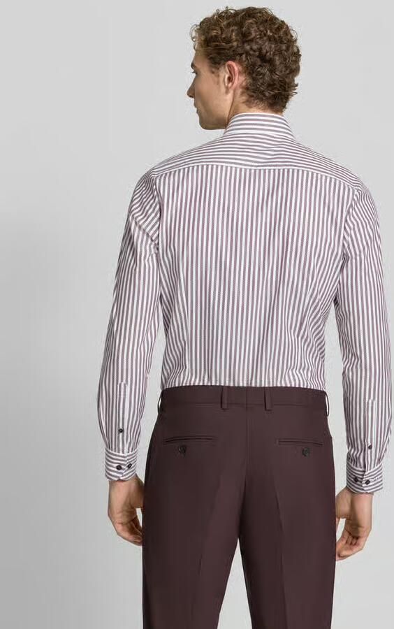 Olymp Overhemd Lange Mouw Overhemd Level 5 Luxury Stripe Bordeaux - Foto 2