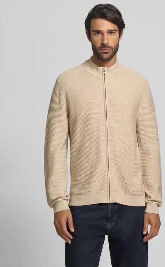 OLYMP Level Five Regular fit cardigan met opstaande kraag - Foto 6