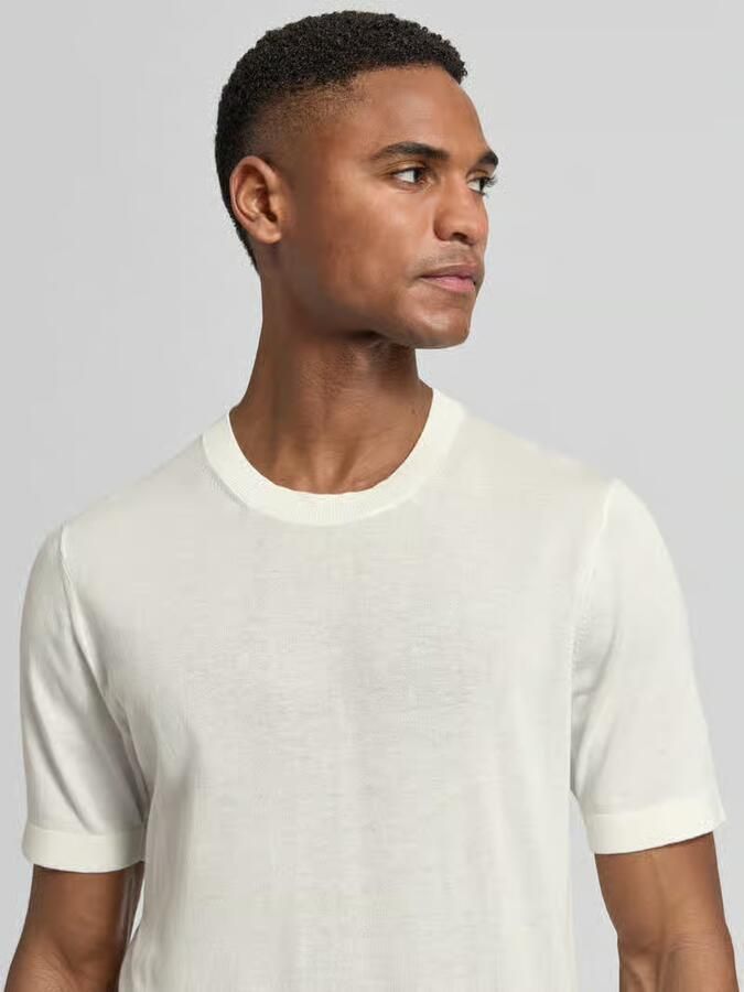 OLYMP Level 5 Gebreid shirt met ronde hals en 1 2-mouwen