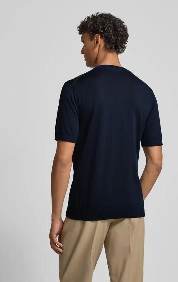 OLYMP Level 5 Gebreid shirt met ronde hals en 1 2-mouwen