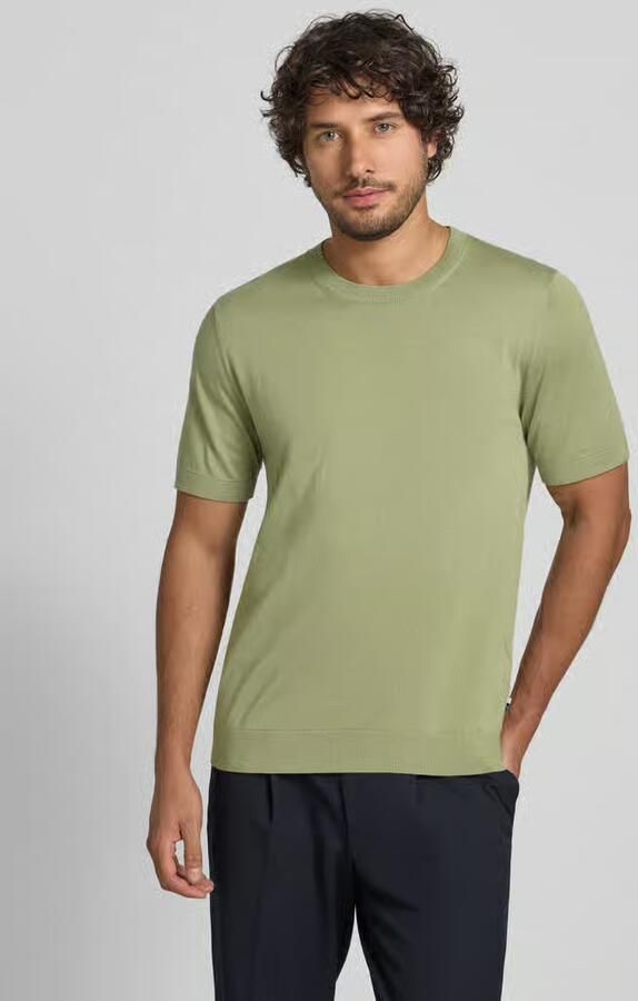 OLYMP Level 5 Gebreid shirt met ronde hals en 1 2-mouwen - Foto 4