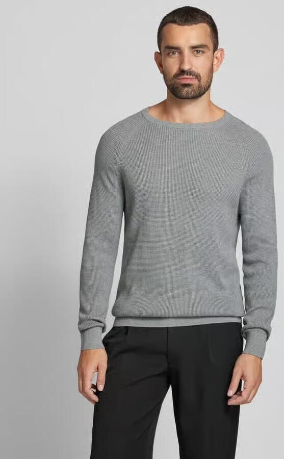 OLYMP Level Five Gebreide pullover met ribboorden - Foto 4