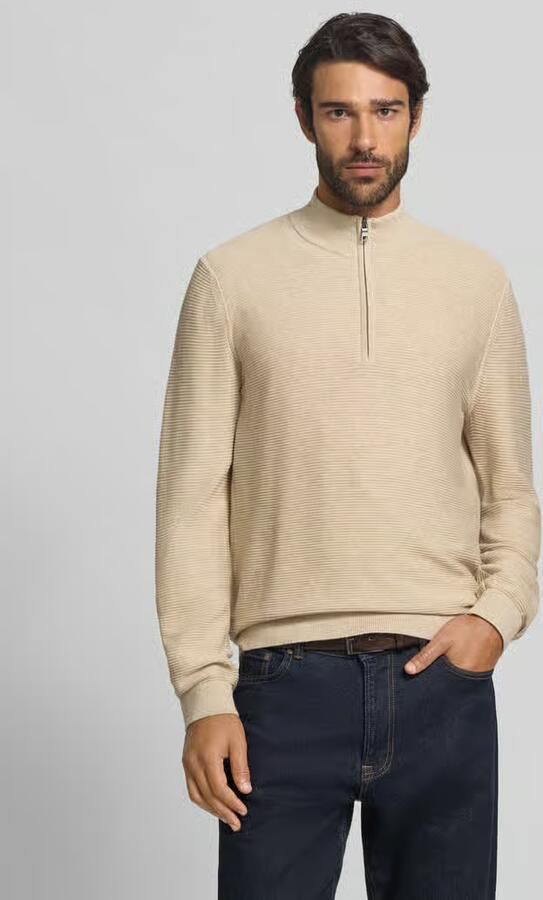 OLYMP Level Five Slim fit gebreide pullover met opstaande kraag - Foto 2