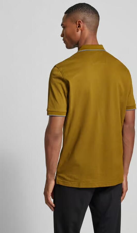 OLYMP Level 5 Poloshirt met borstzak en labelstitching