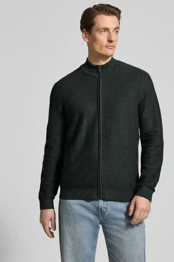 OLYMP Level Five Regular fit cardigan met opstaande kraag - Foto 4