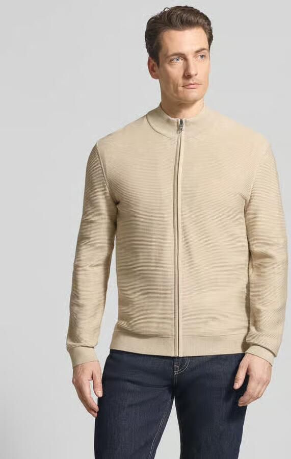 OLYMP Level Five Regular fit cardigan met opstaande kraag - Foto 4